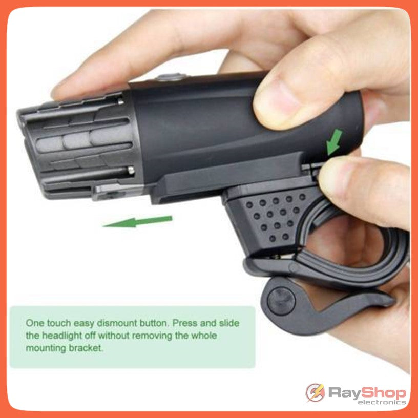 Luz para bicicleta recargable de 320 lúmenes con base giratoria 360° (T2256) - foto 6