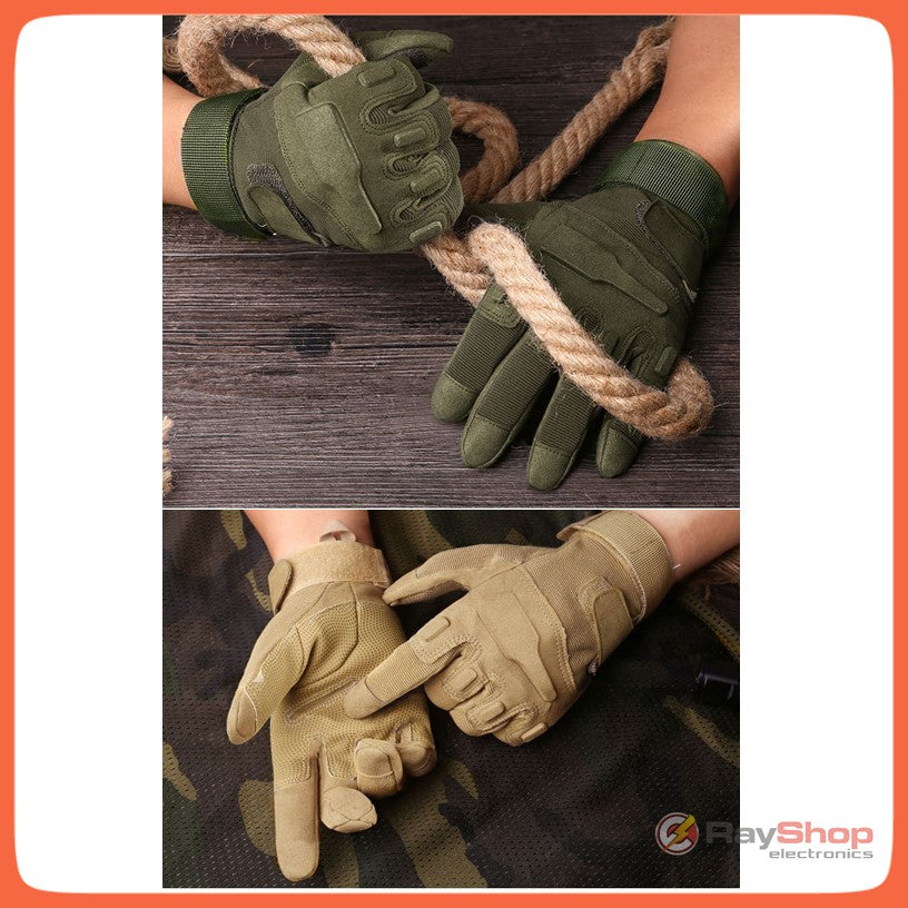 Guantes tácticos de dedos completos con nudillos y palma acolchada, talla L - foto 6