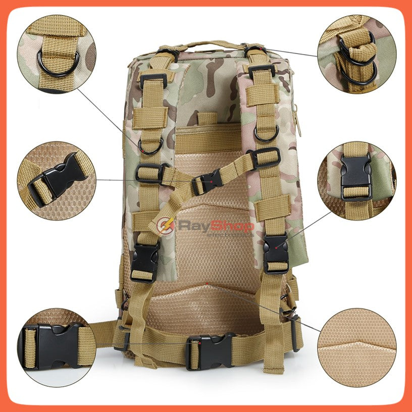 Mochila de asalto táctica de 30 litros con Molle y correas acolchadas (SN507) - foto 4