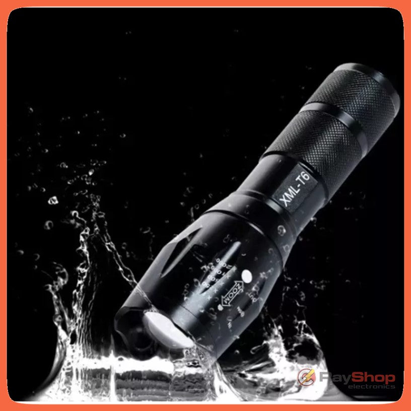 Linterna táctica de 3000 lúmenes con zoom, LED T6 y batería 18650 - foto 5