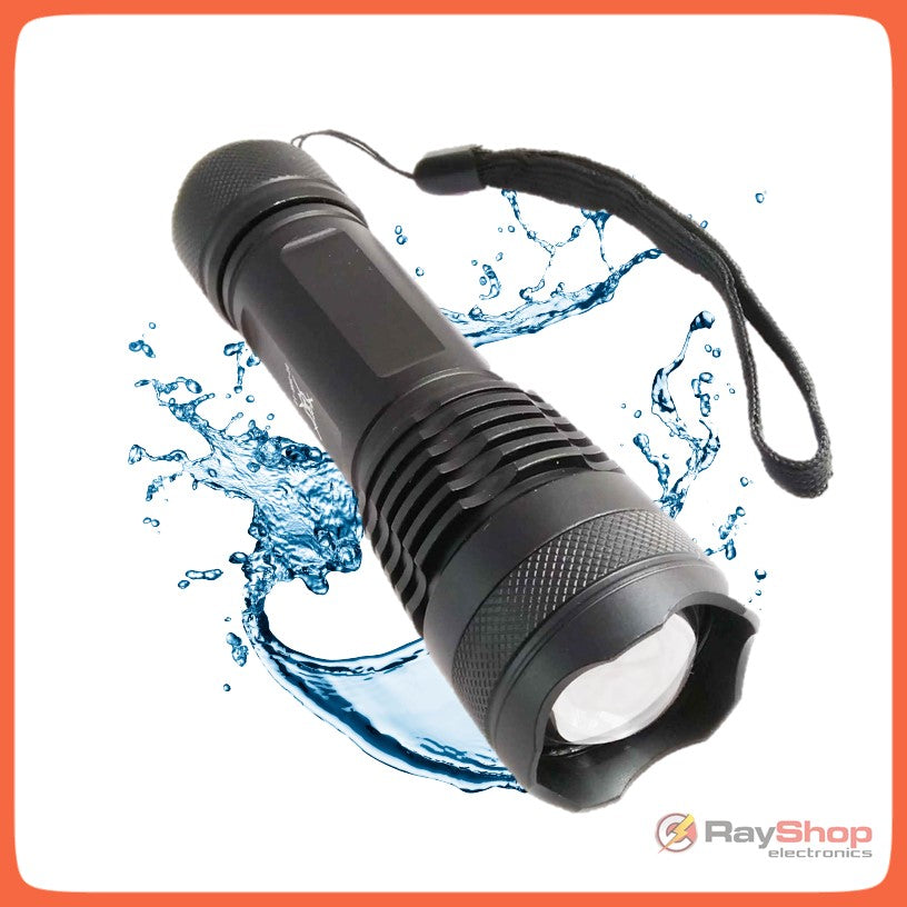 Linterna táctica LED T9 de largo alcance con batería 26650 y zoom (DT12) - foto 5