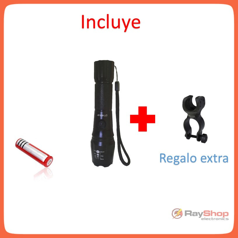 Linterna táctica de 2500 lúmenes con LED CREE T6 y zoom - foto 7
