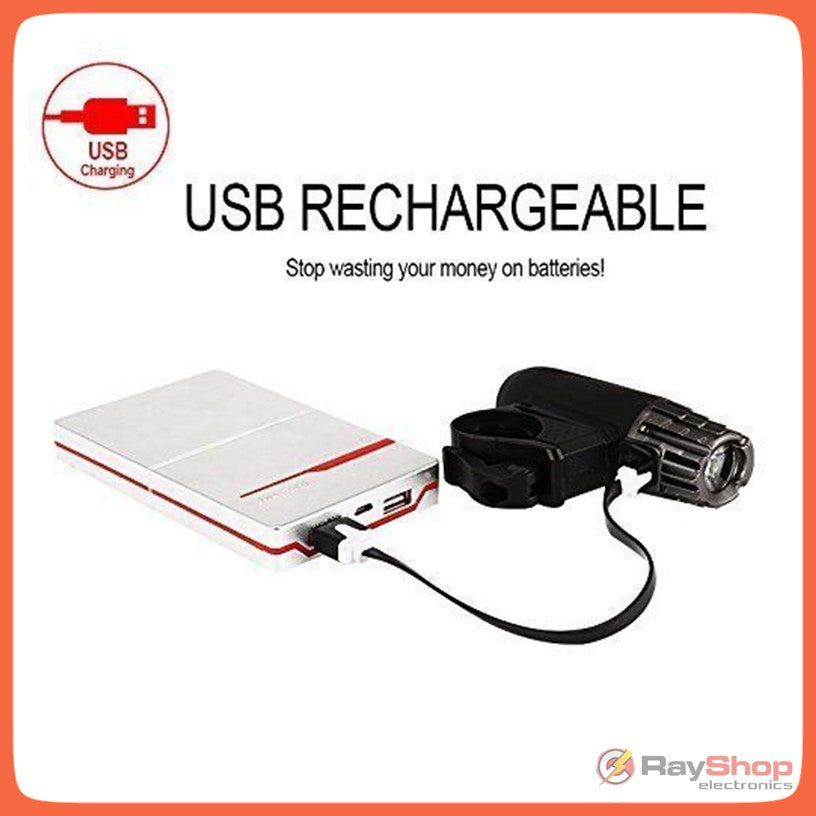 Luz para bicicleta recargable de 320 lúmenes con base giratoria 360° (T2256) - foto 7