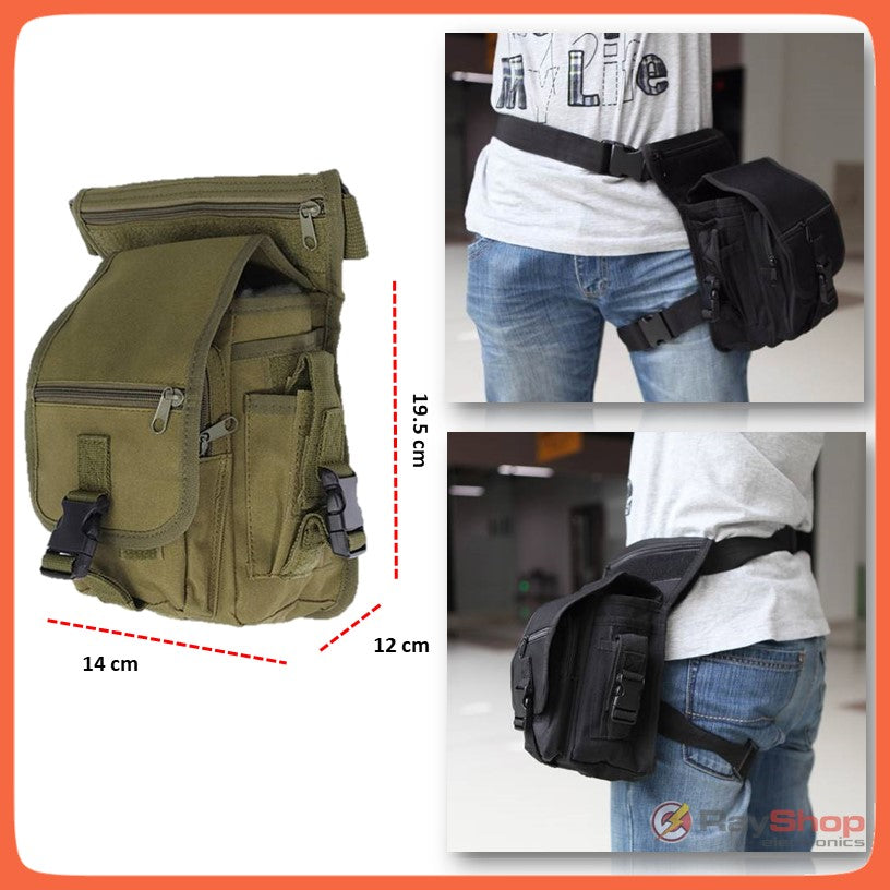 Mochila piernera táctica de nylon 600D, 1.5 L y 10 compartimentos (WZ032) - foto 8