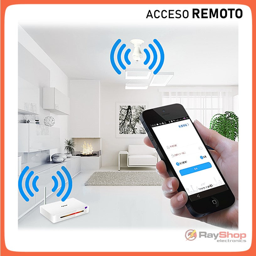 Cámara Wi-Fi tipo foco panorámica con micrófono y detección de movimiento - foto 5