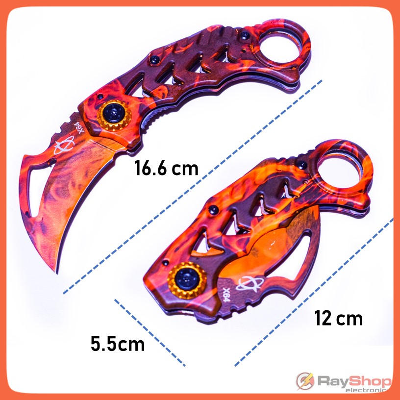Navaja plegable estilo karambit de acero inoxidable con clip (101-7) - foto 7