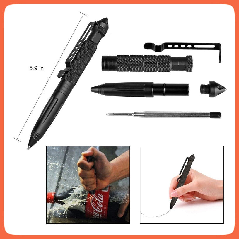 Kit de supervivencia táctico para acampar con lámpara, navaja y brújula (W01) - foto 7