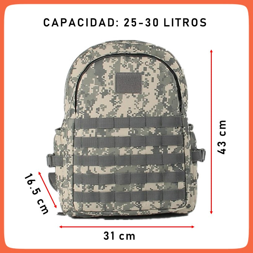 Mochila táctica de 30 litros con entrada USB y cable auxiliar (SN855) - foto 5