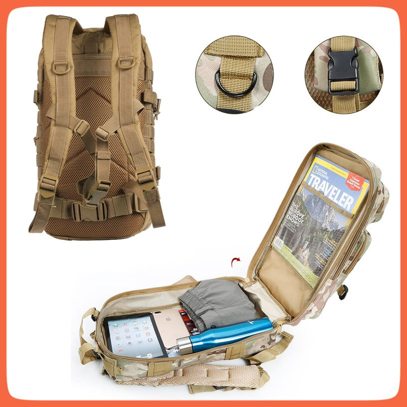 Mochila táctica de asalto con MOLLE, correas acolchadas y múltiples bolsillos - foto 5