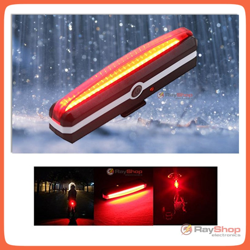 Luz trasera de bicicleta roja y blanca recargable, resistente al agua IPX6 - foto 7