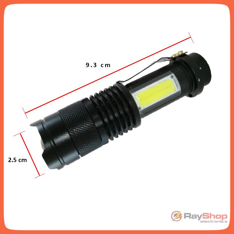 Mini lámpara táctica de 1200 lúmenes con clip y luz lateral COB - foto 6