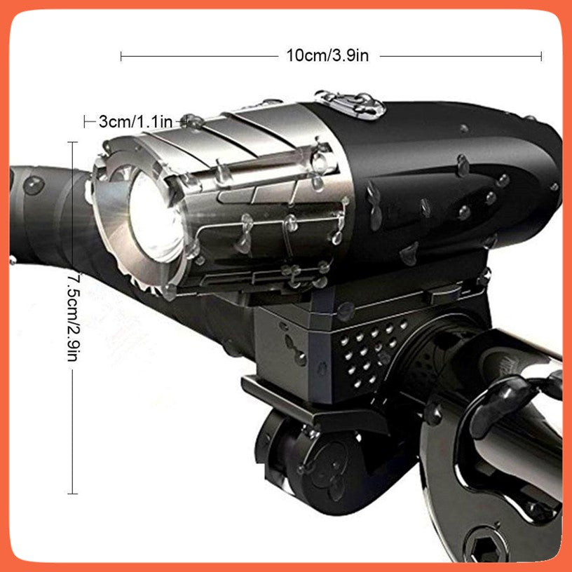 Luz para bicicleta recargable de 320 lúmenes con base giratoria 360° (T2256) - foto 8