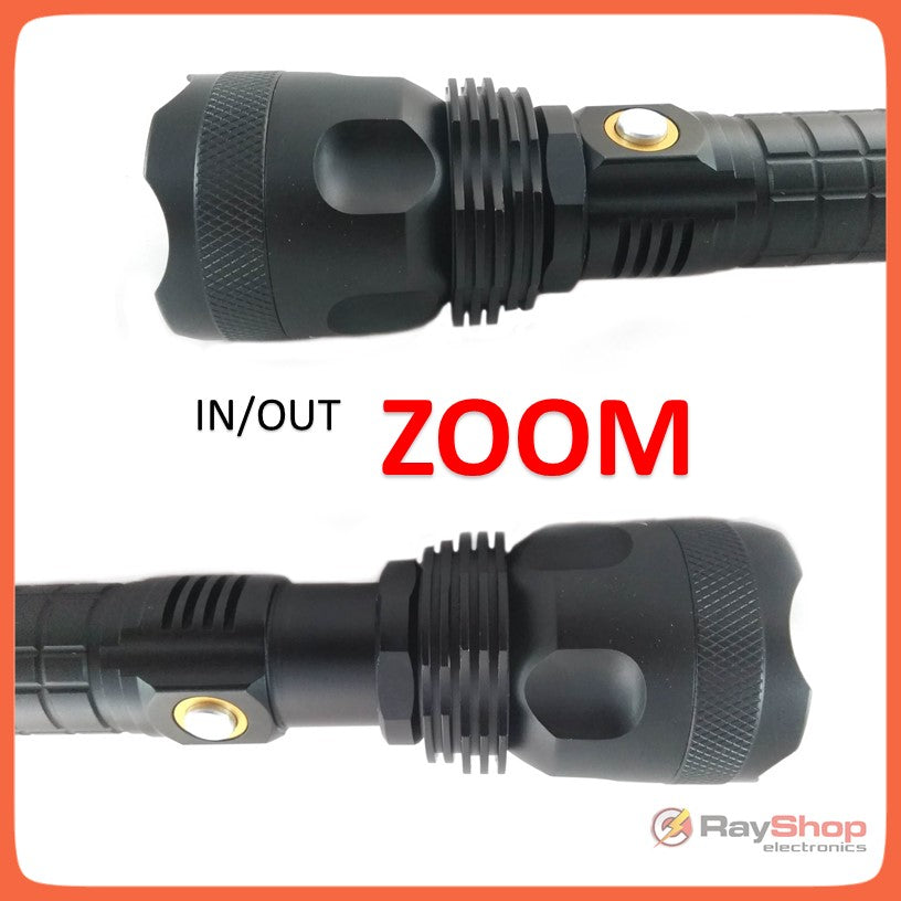 Linterna táctica de 15,000 lúmenes con LED T9, zoom y dos baterías 26650 - foto 6