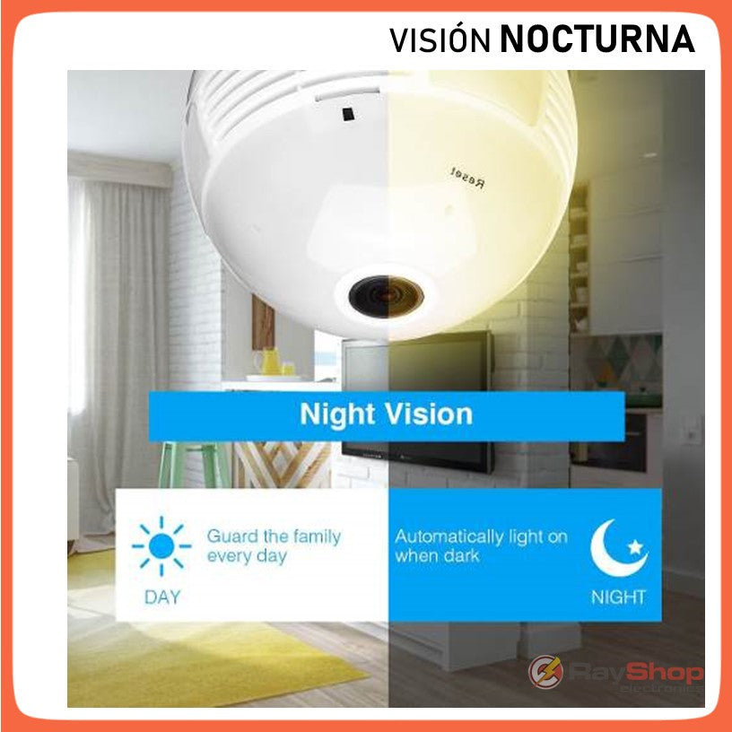 Cámara Wi-Fi tipo foco panorámica con micrófono y detección de movimiento - foto 6