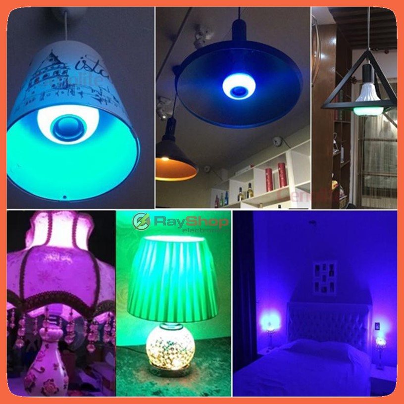 Foco con bocina Bluetooth y luz LED multicolor RGB con control remoto L001 - foto 7