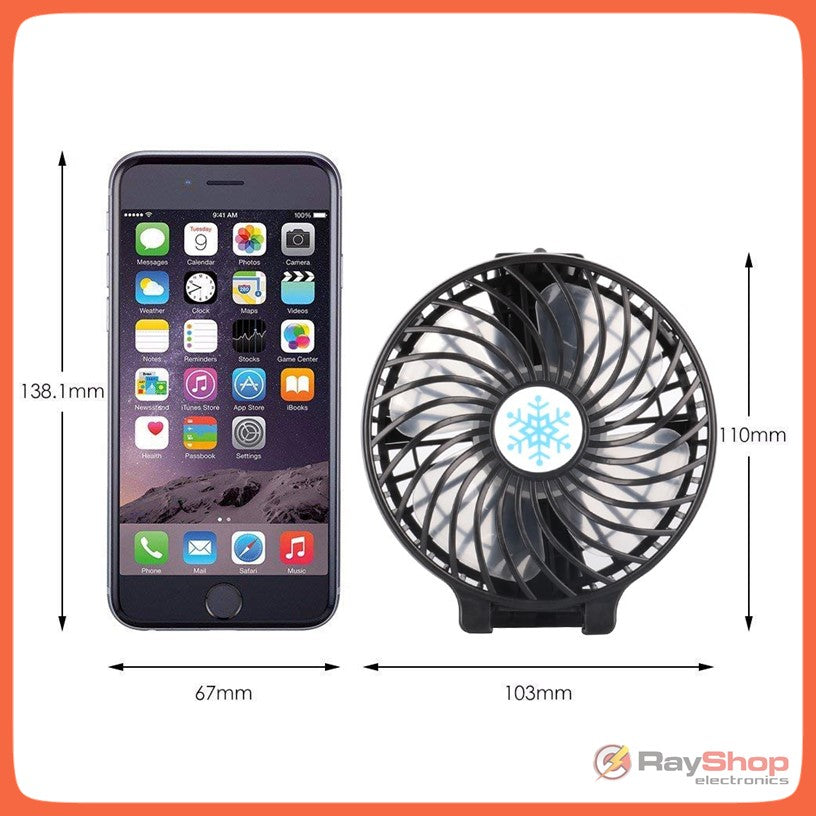 Ventilador de mano portátil recargable con 3 velocidades y USB - foto 7