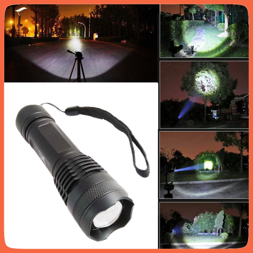 Linterna táctica LED T9 de largo alcance con batería 26650 y zoom (DT12) - foto 7