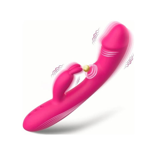 Conejo Dildo consolador Recargable Rosa