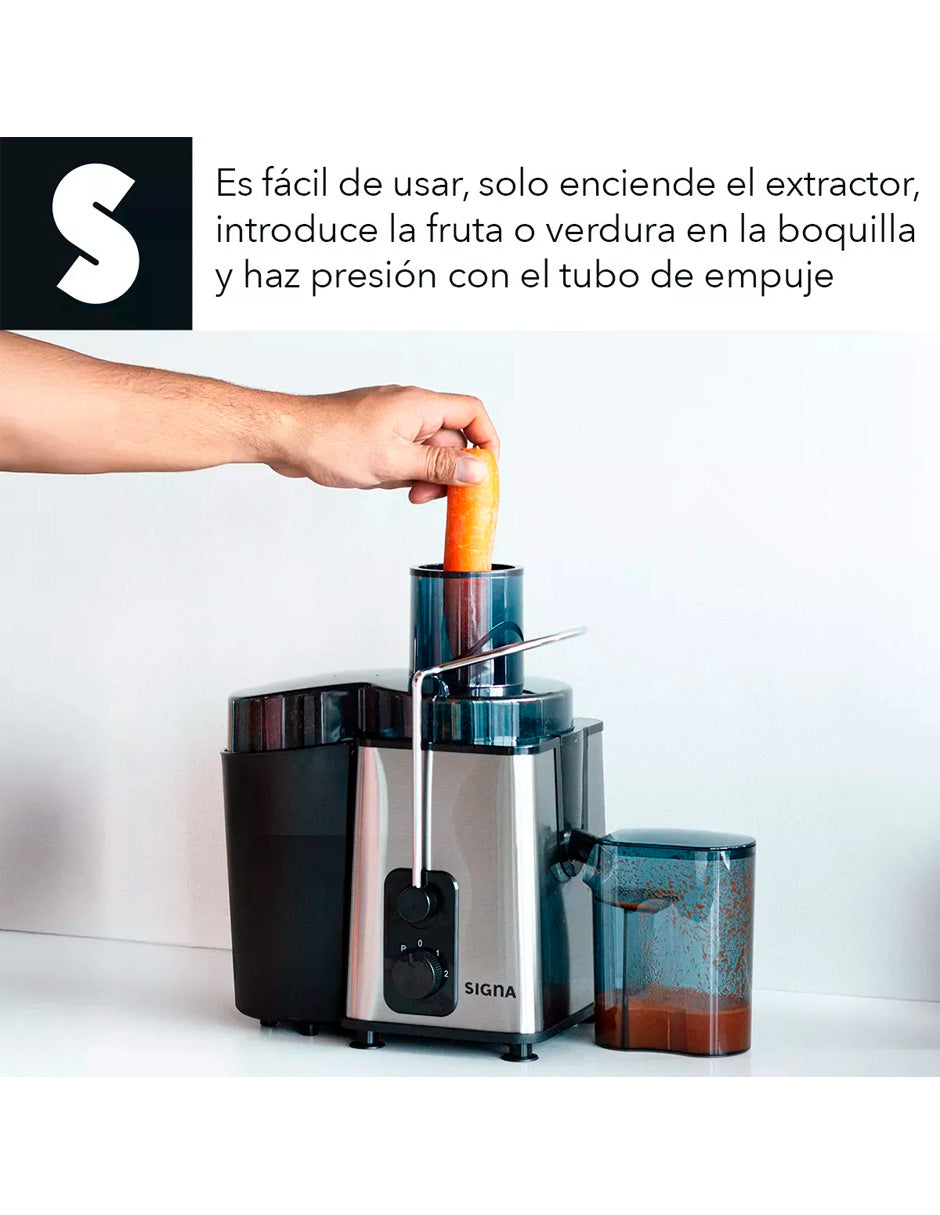 Extractor De Jugos Eléctrico 2 Velocidades Jarra 500ml 1000w Color Plateado