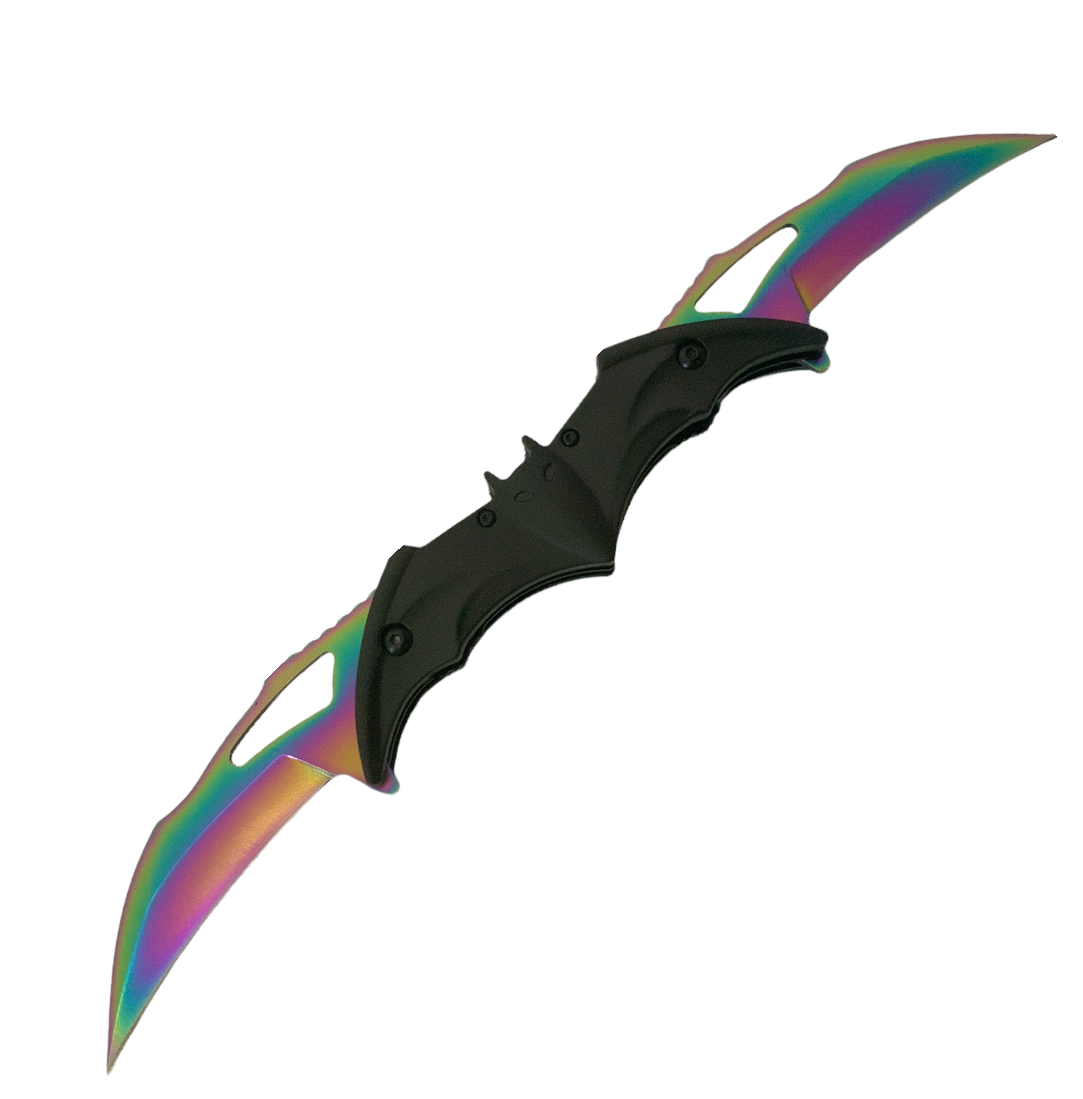 Navaja doble estilo Batman en tornasol o negro F138-T - foto 2