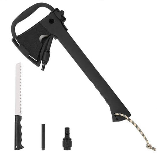 Hacha con cuchillo, silbato, pedernal y funda F2048