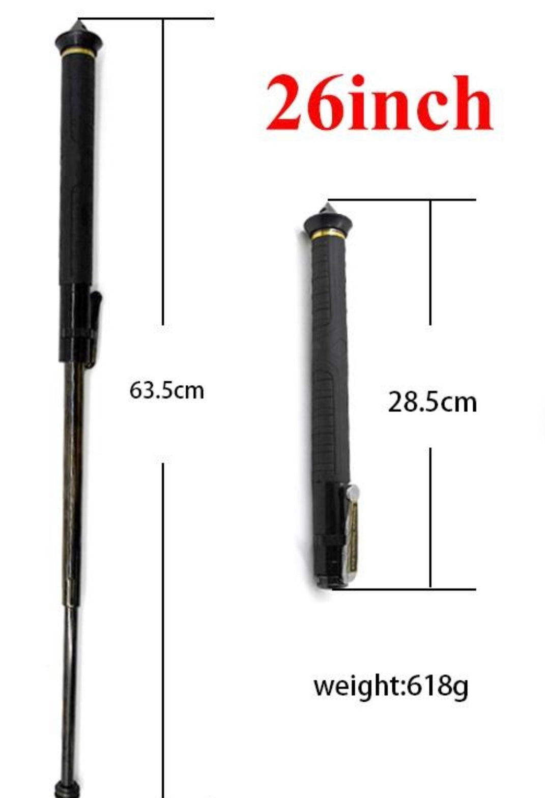 Bastón retráctil tipo pluma con rompe vidrios y clip F2097 - foto 2