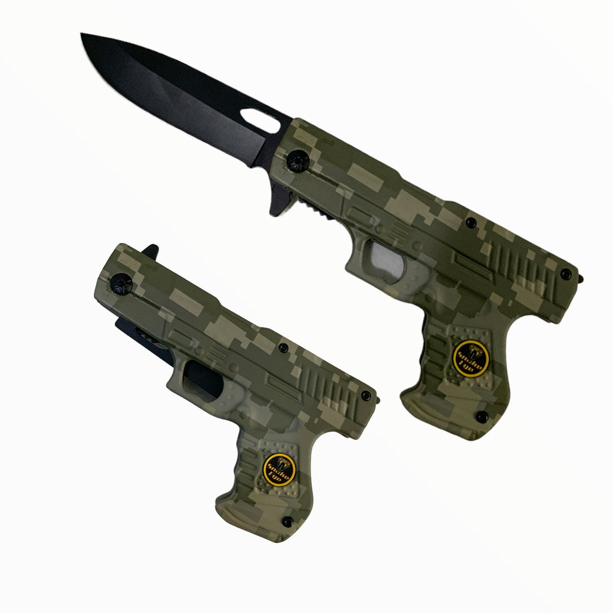 Navaja manual con forma de pistola y clip, modelo F2132