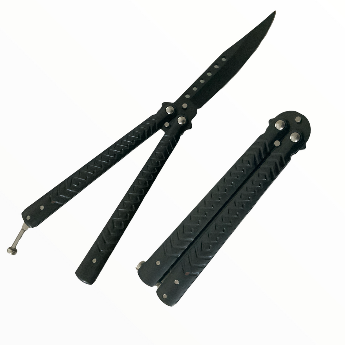 Navaja mariposa balisong de acero inoxidable con clip - foto 5