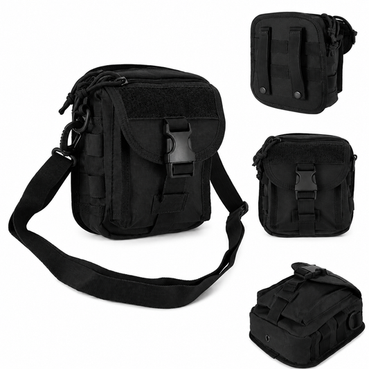 Bolsa táctica cruzada MOLLE de nylon 600D con 5 compartimentos