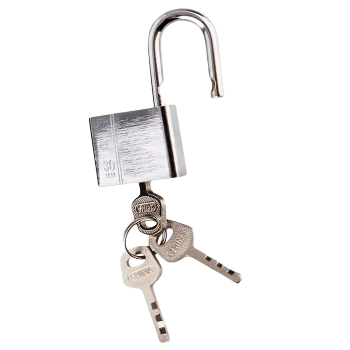 Candado de acero inoxidable con 3 llaves para casilleros y portones