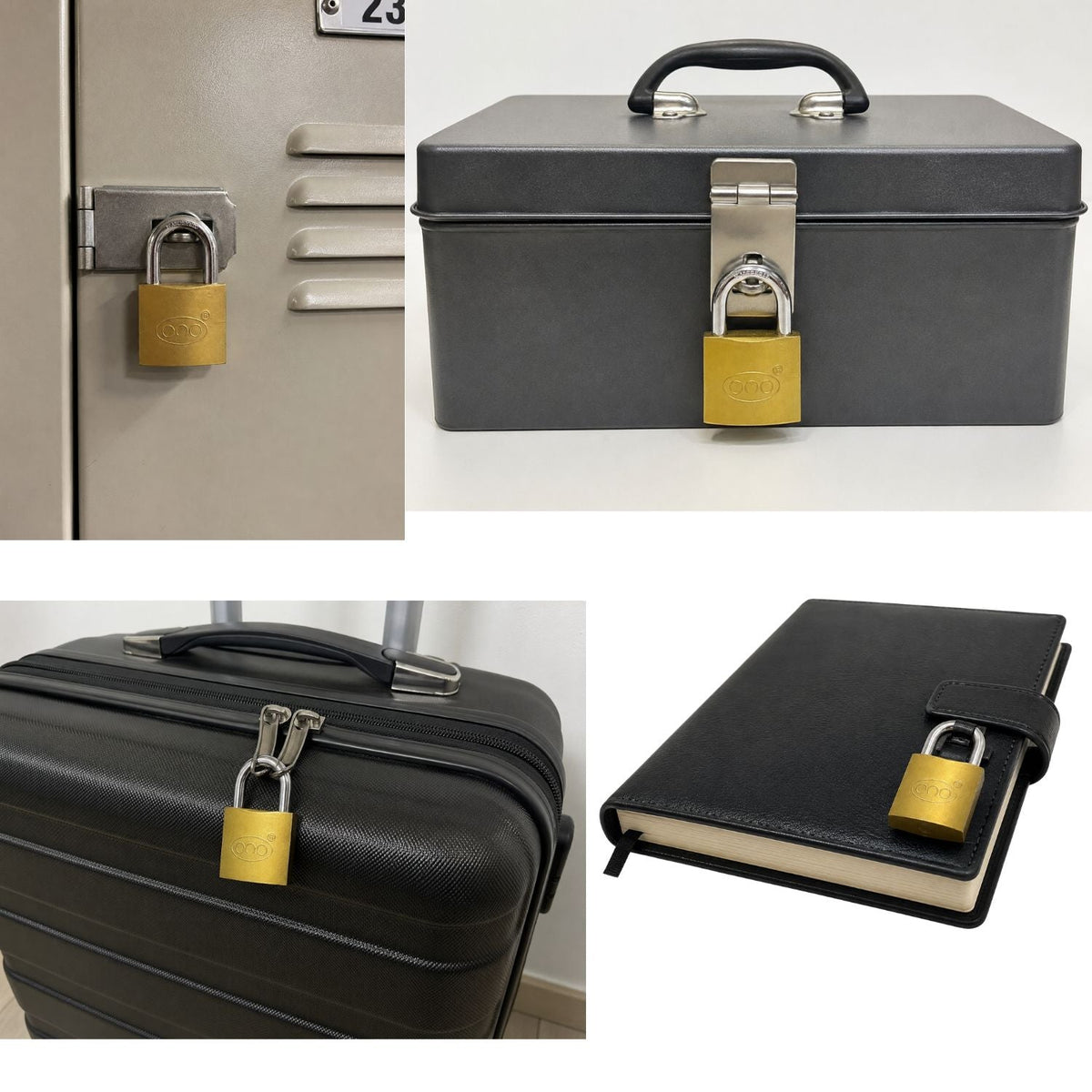 Mini candado de latón con 3 llaves para mochila y locker - foto 3
