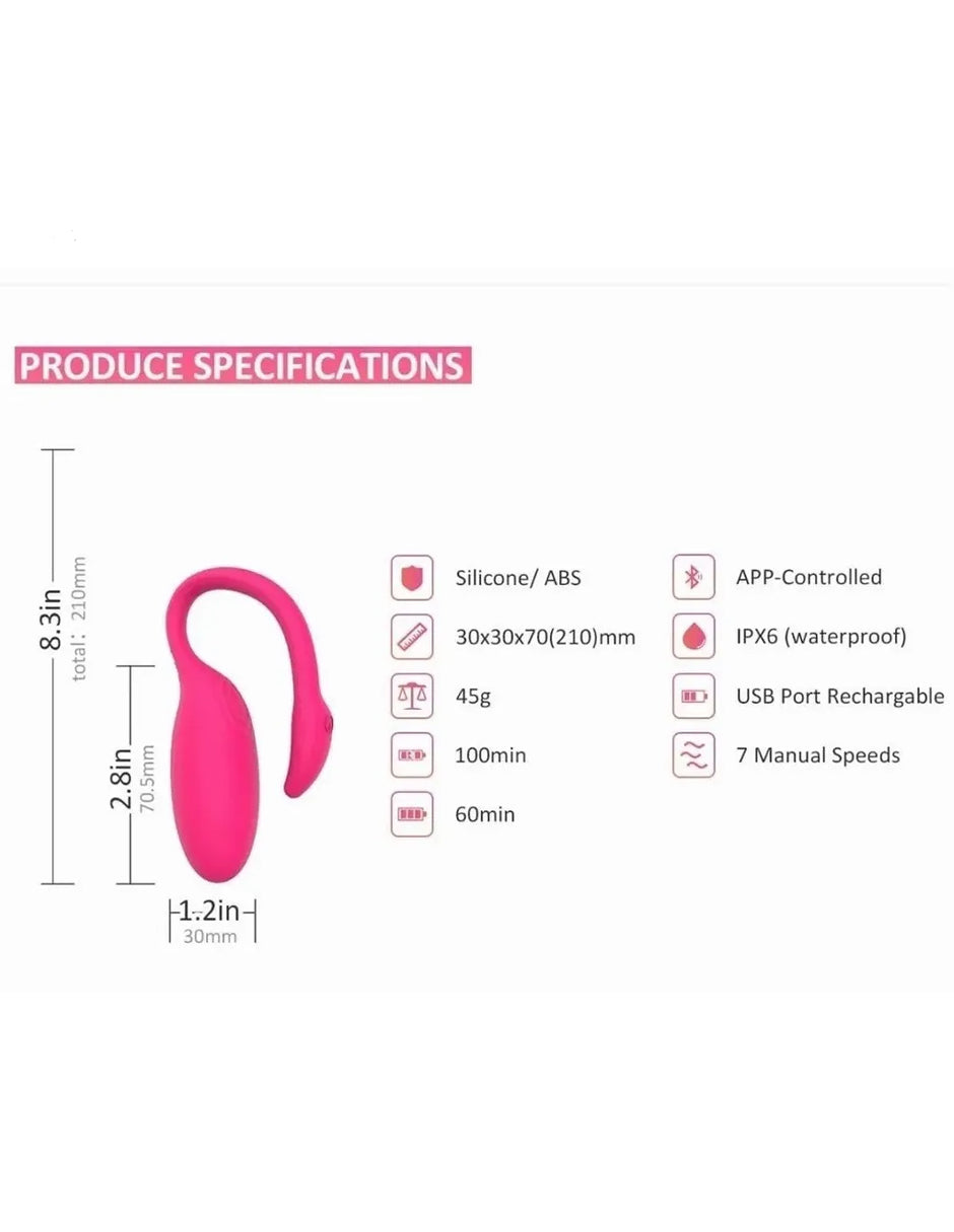 Flamingo Consolador Vibrador Inalámbrico Controlado Por App