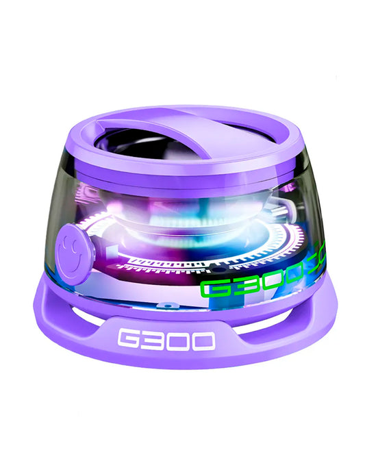 Altavoz Magnético Bluetooth 5.3 con Luz RGB Modelo G3 Estilo Futurista Morado
