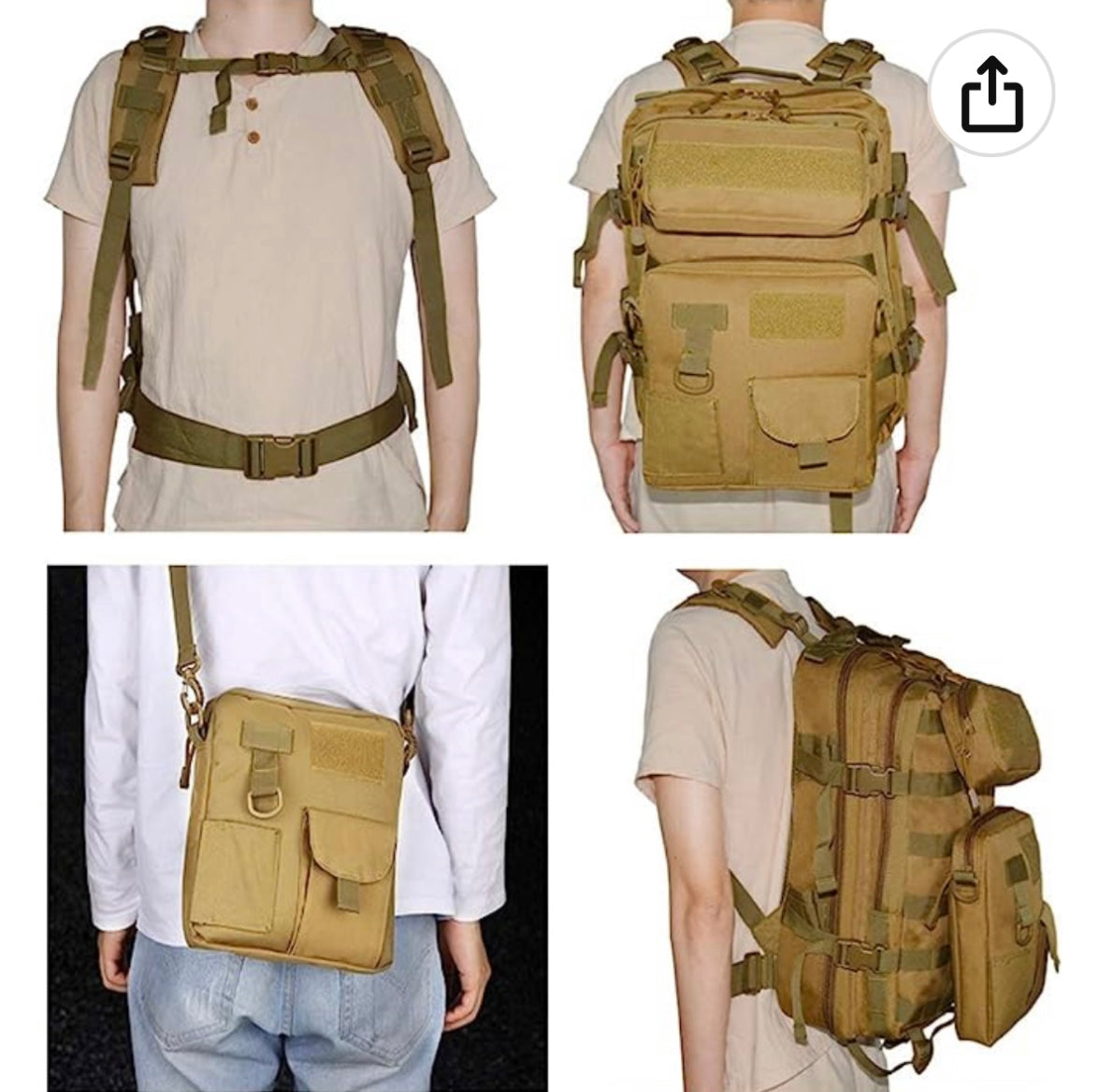 Mochila de 40 litros con mariconera de 4 litros, sistema MOLLE - foto 4
