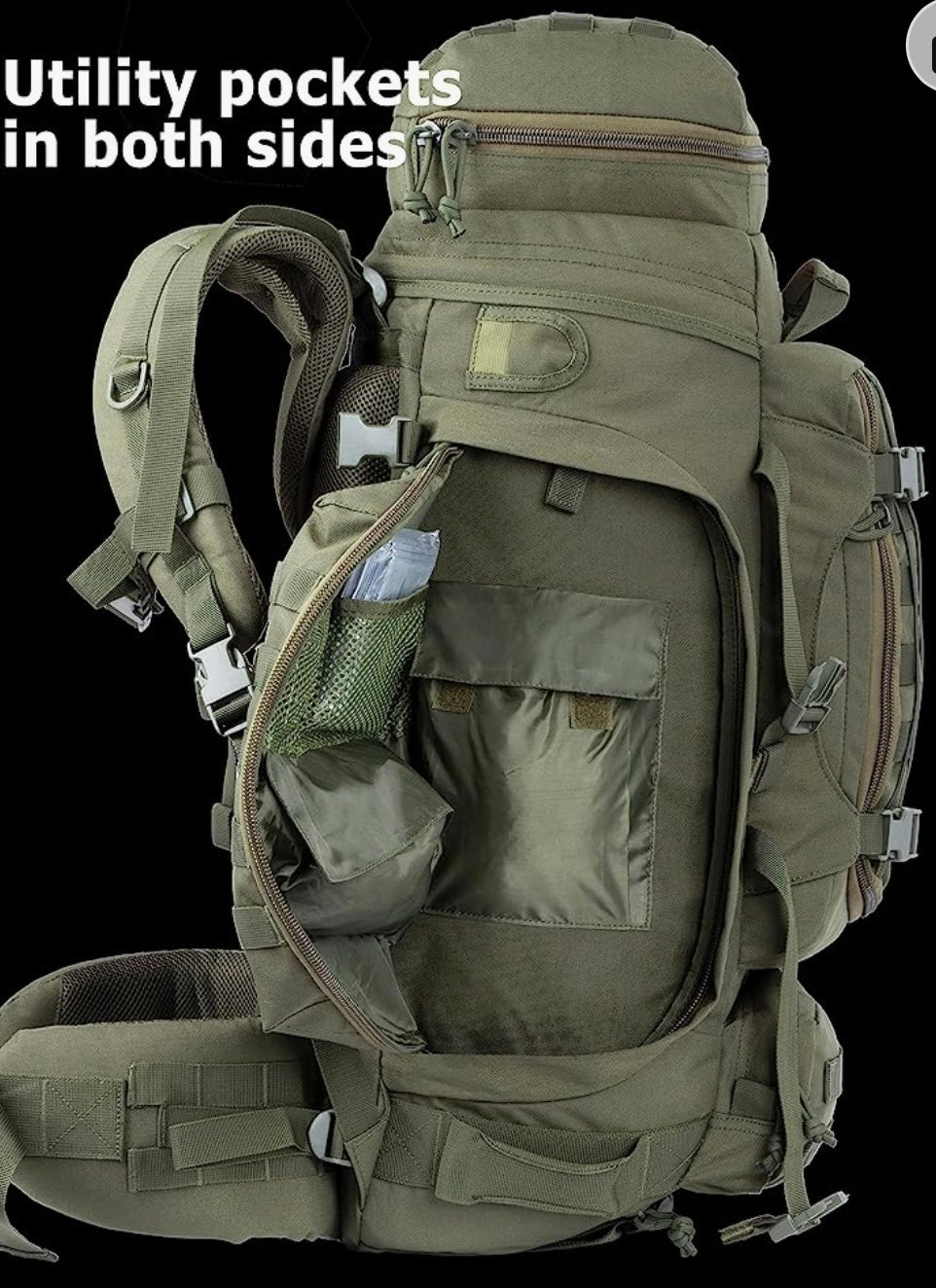 Mochila de marco interno de 70 litros con sistema MOLLE, modelo GJ741 - foto 5
