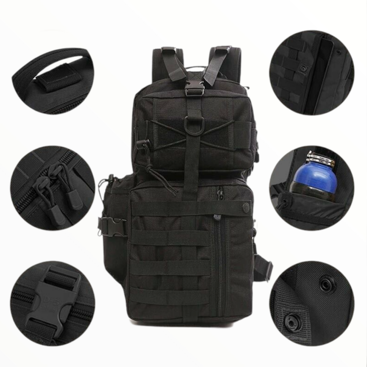 Mochila de 32 litros con Molle, porta vaso y cinturones de pecho y cintura - foto 2