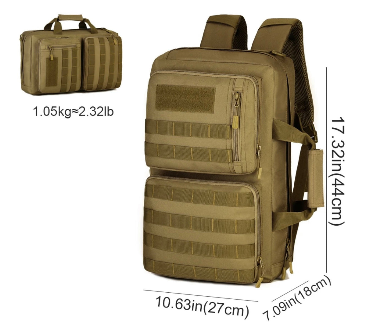Mochila 3 en 1 tipo maletín, cruzada y de espalda GJ908 - foto 2
