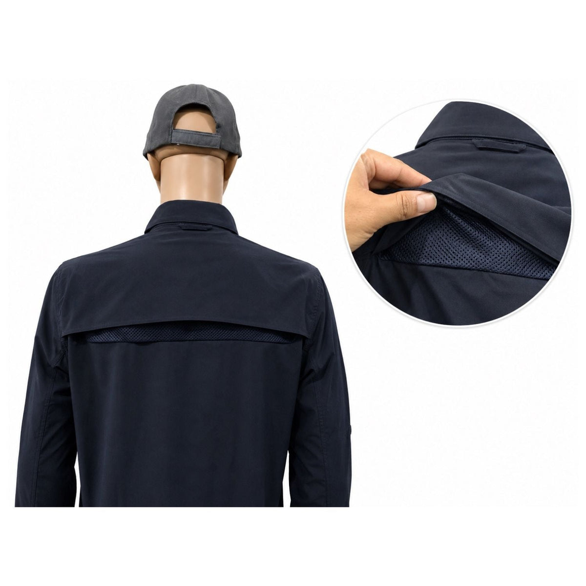 Camisa táctica de manga larga con malla trasera y bolsillos con cierre (G055) - foto 2