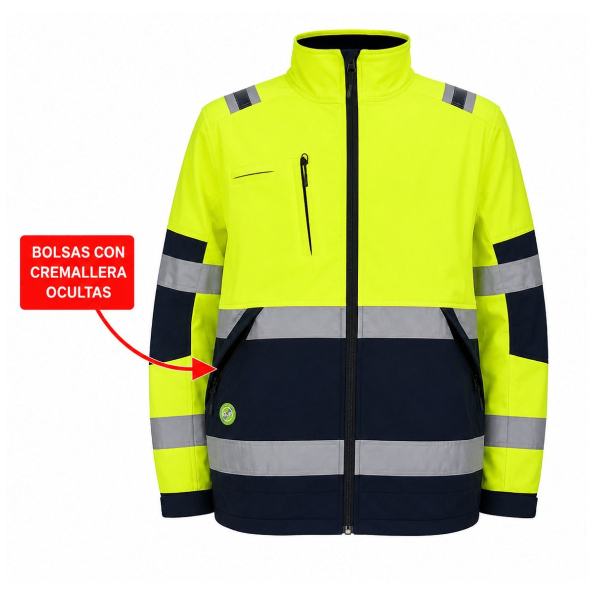 Chamarra softshell de alta visibilidad con reflejantes (GJP075) - foto 2