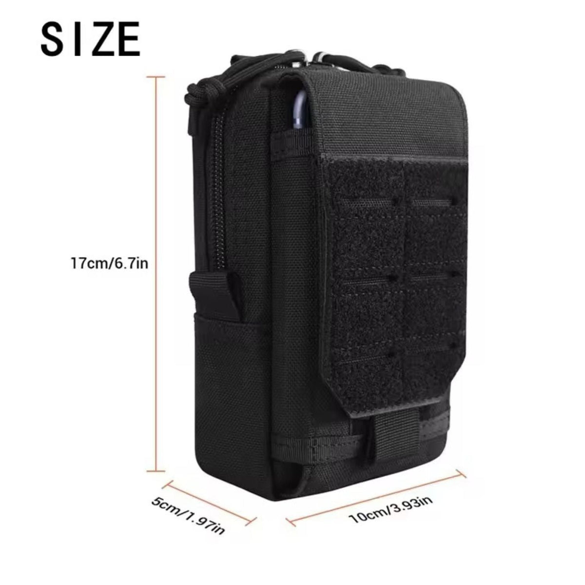 Pouch MOLLE de nylon impermeable de 17 x 10 x 5 cm con solapa de velcro - foto 2