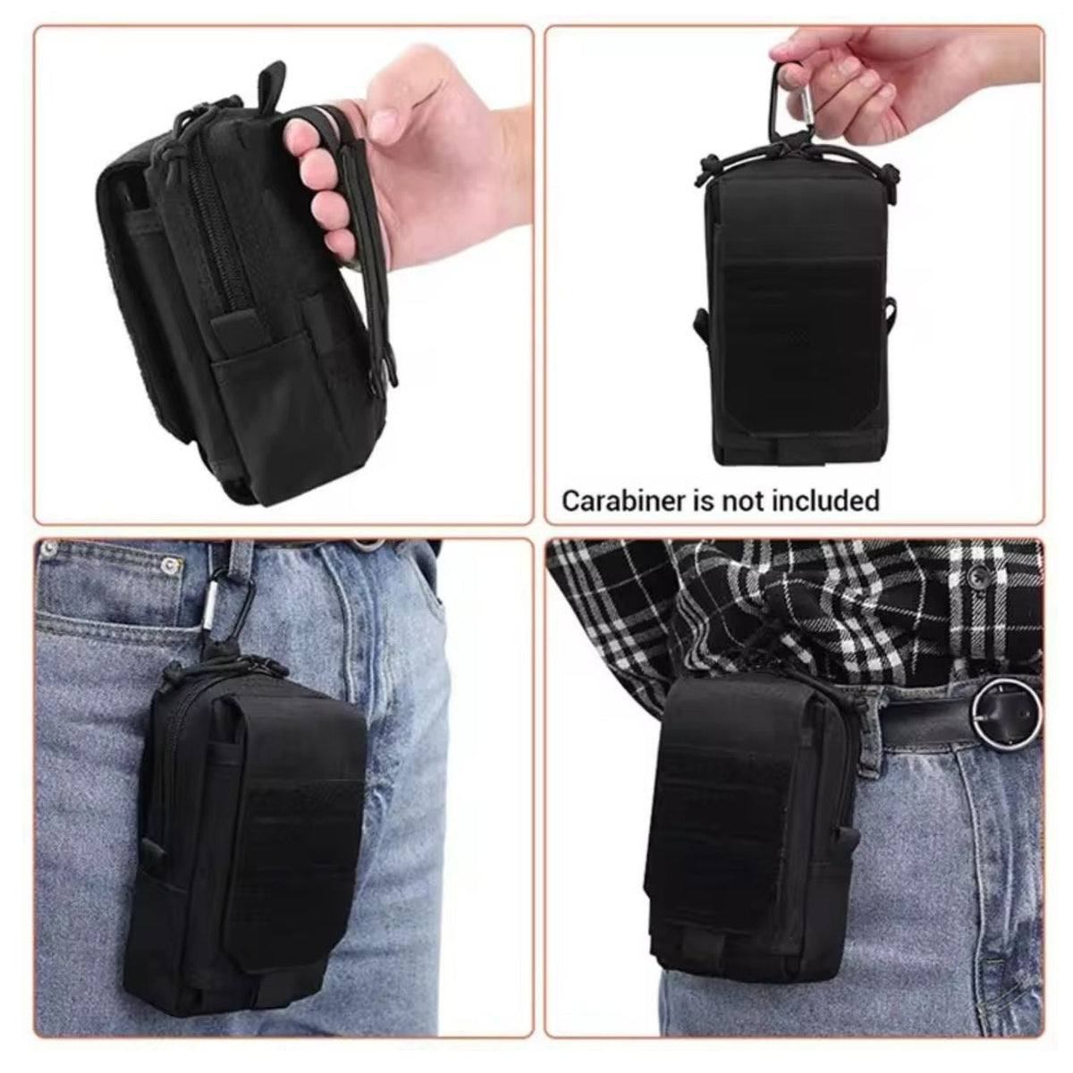 Pouch MOLLE de nylon impermeable de 17 x 10 x 5 cm con solapa de velcro - foto 3