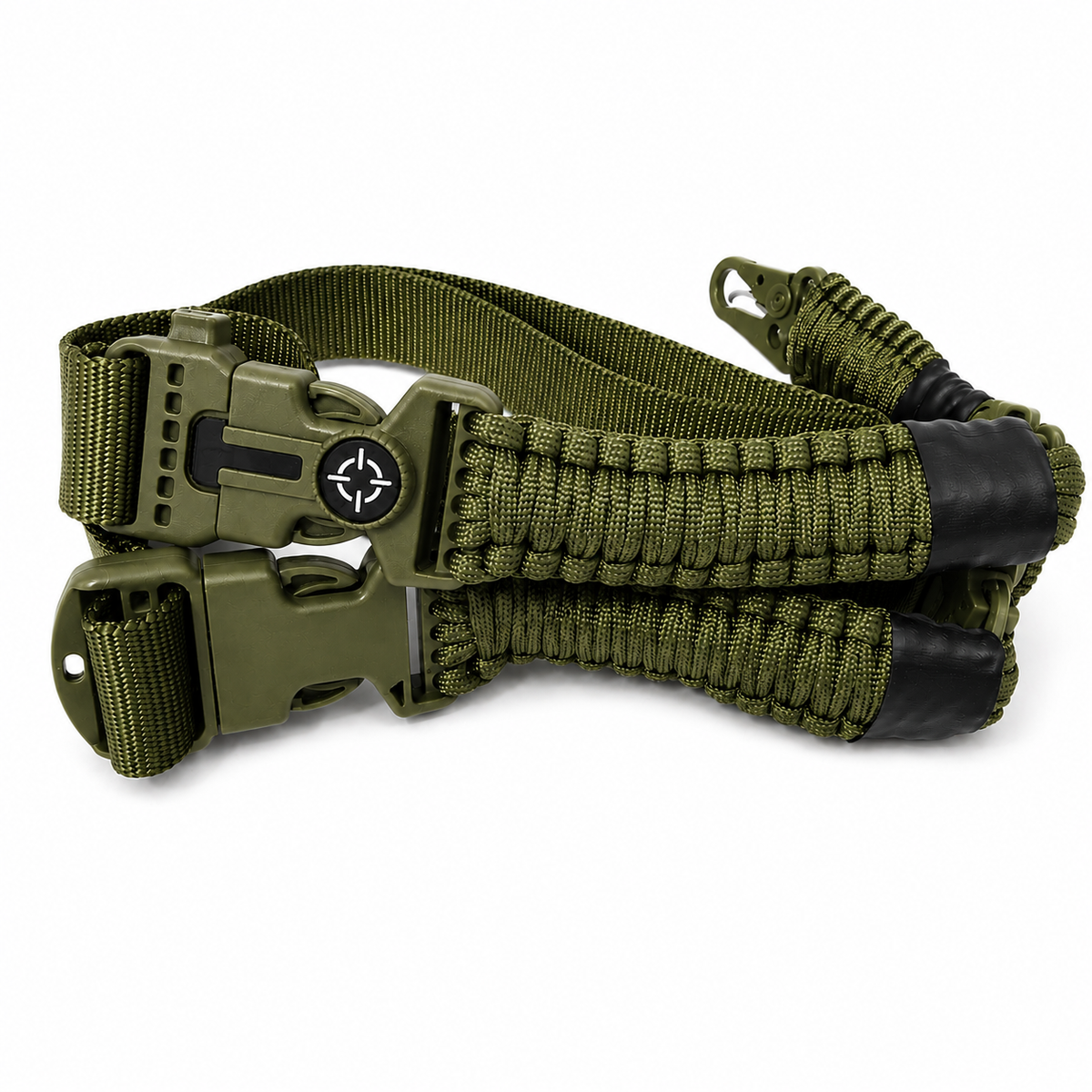 Correa portafusil de 2 puntos con paracord 550, brújula, pedernal y corta soga - foto 7
