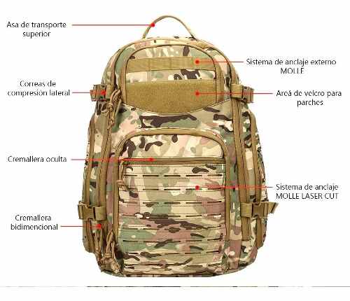Mochila táctica de 45 litros de alta resistencia para laptop (WZ917) - foto 3