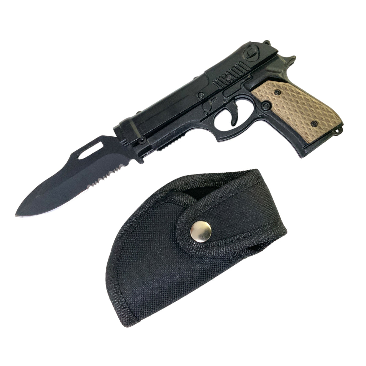 Navaja con diseño de pistola y funda, de colección - foto 2