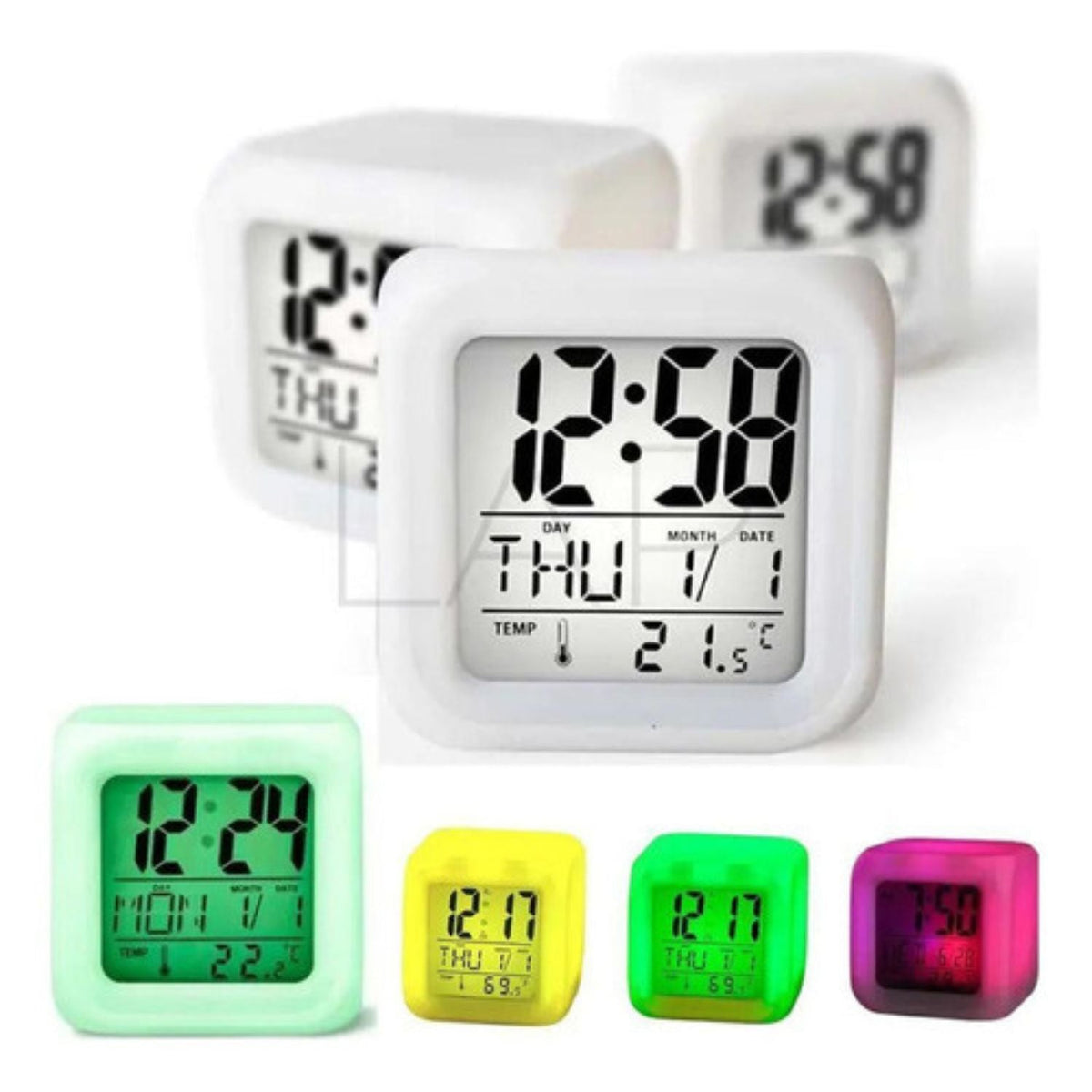 Reloj despertador digital en forma de cubo con luz HLNZ26 - foto 2