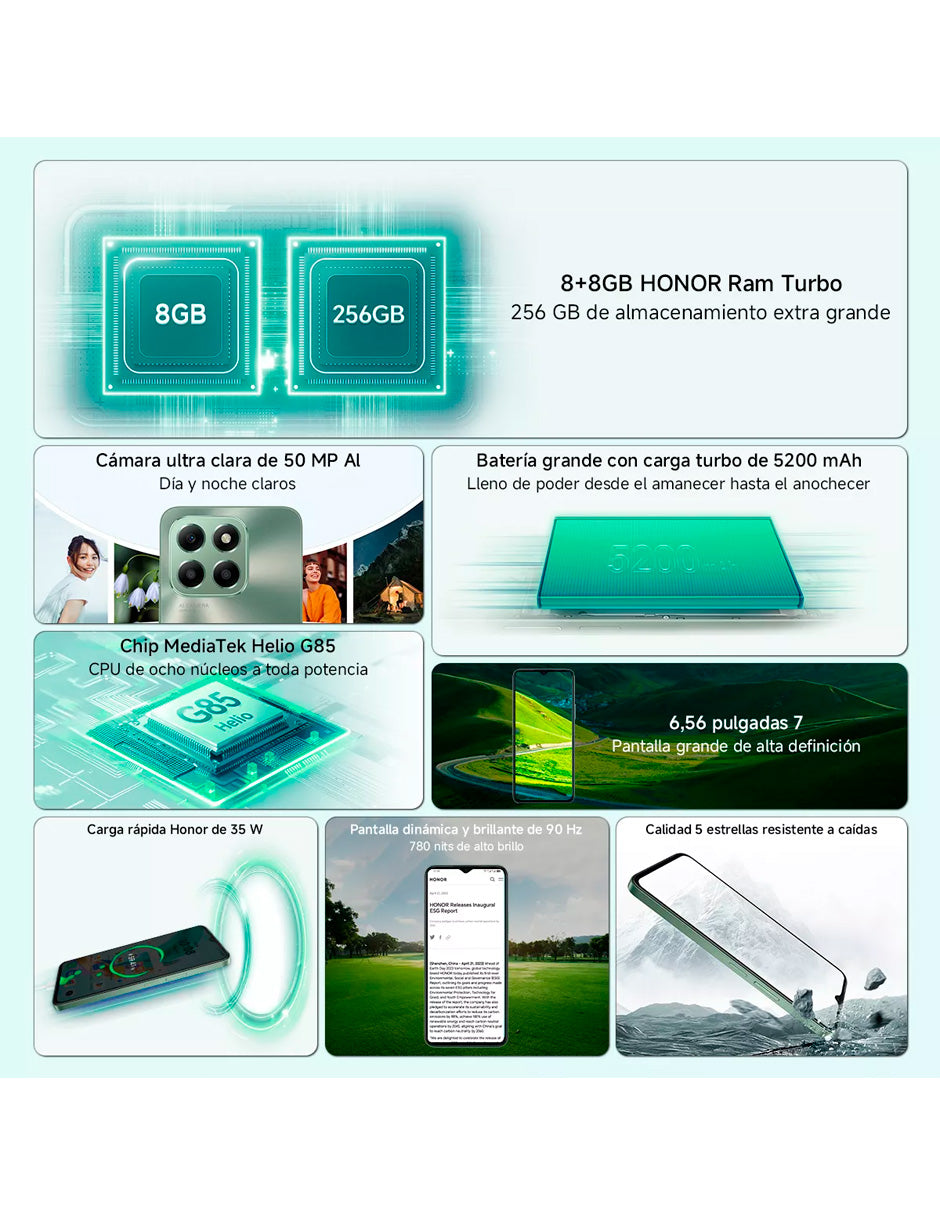 Celular Honor X6b Plus Petukita Box 256 Gb / 8gb Ram Morado Estelar
