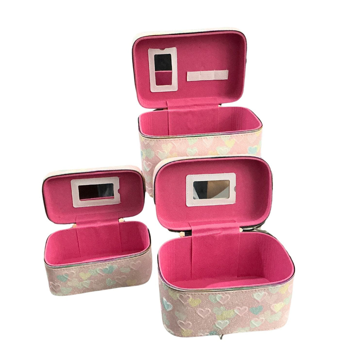 Set de 3 estuches para maquillaje, en plástico o tela - foto 2