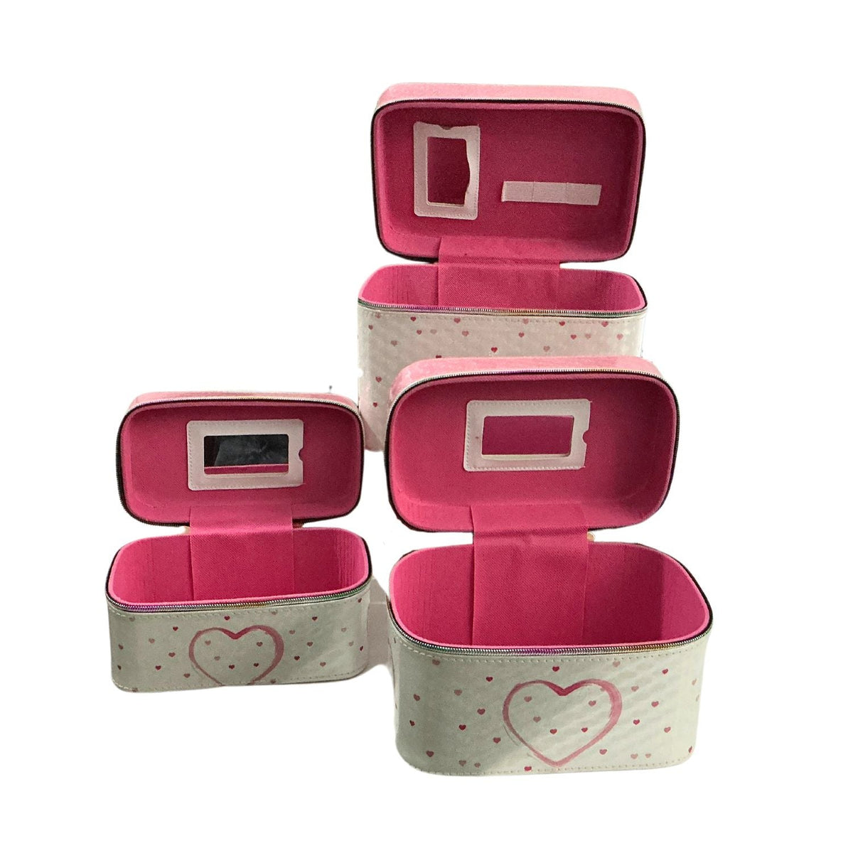 Set de 3 estuches para maquillaje, en plástico o tela - foto 4