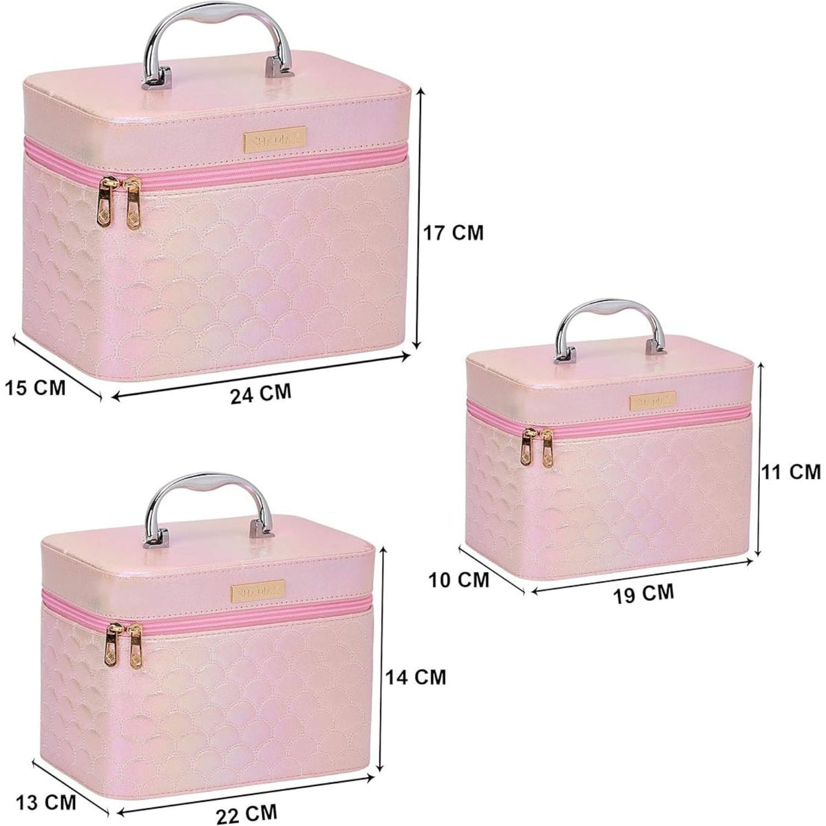 Set de 3 estuches para maquillaje, en plástico o tela - foto 5