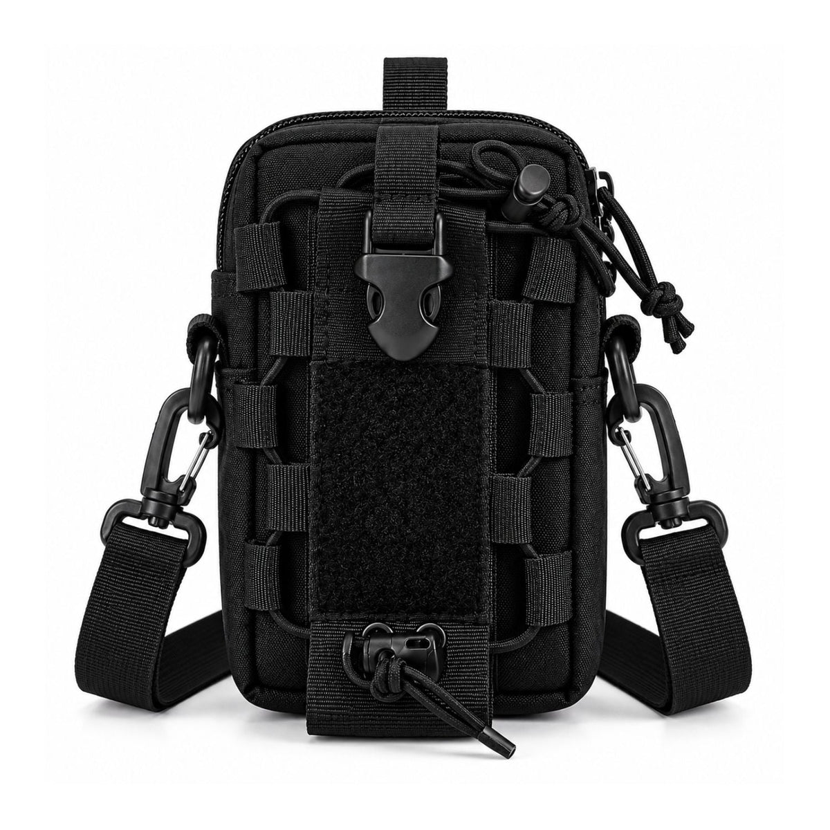 Bolsa táctica de hombro con sistema MOLLE, velcro y correa desmontable